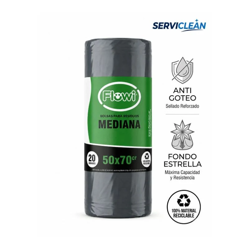 Bolsas de residuo FLOWI mediana 50x70 · 20u