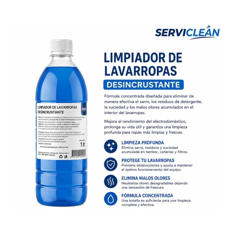 Desincrustante limpiador de lavarropas