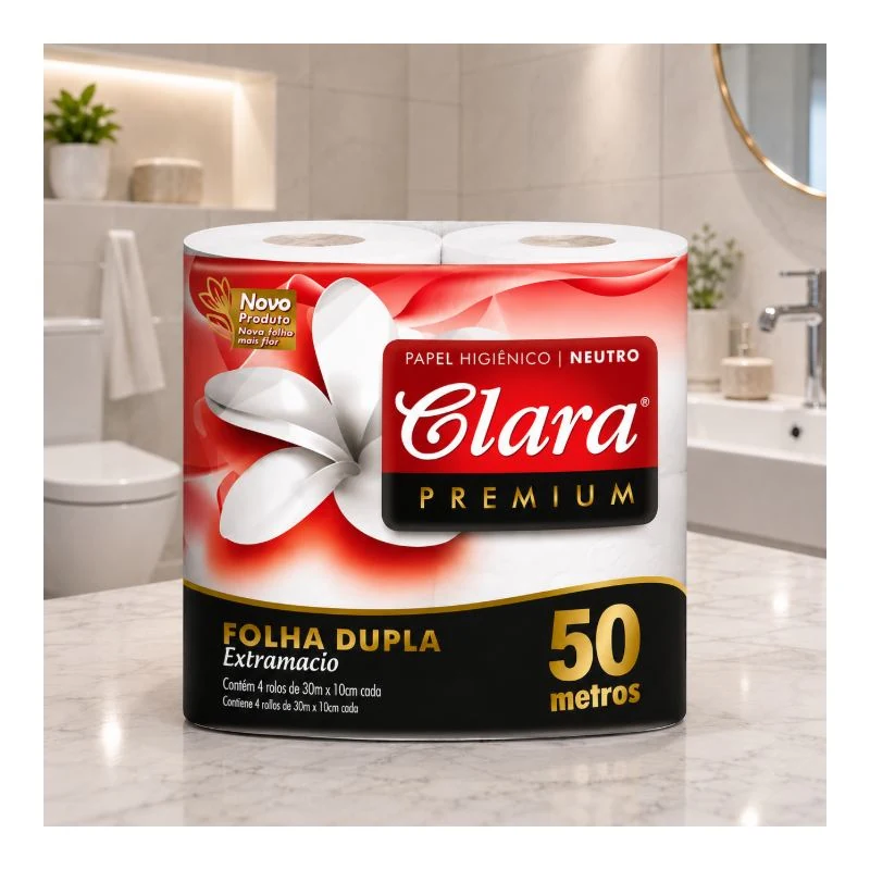 Papel Higiénico Premium 50m Doble Hoja CLARA