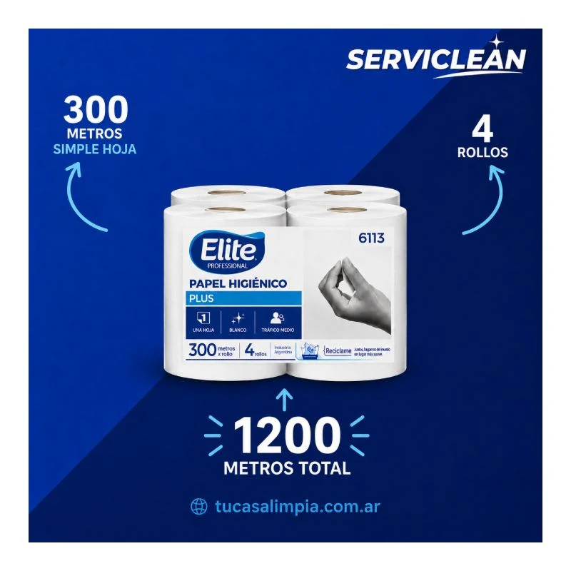 Papel higiénico Elite SH 300m · pack x4
