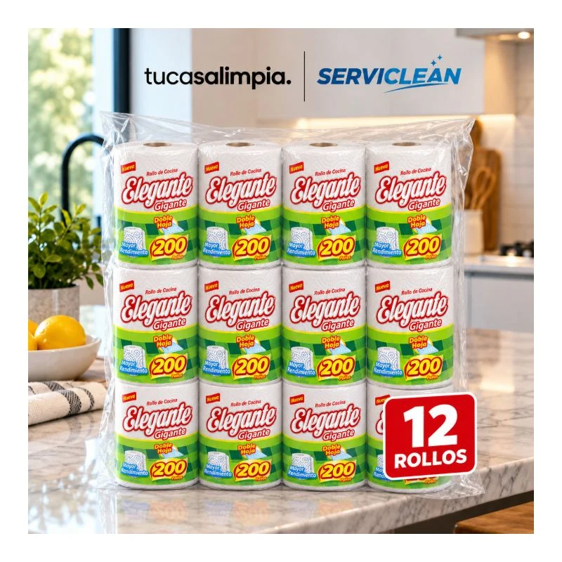 Bolsón 12 Rollos Servilletas ELEGANTE 200 Paños DH