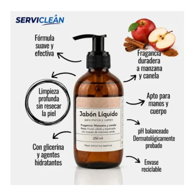 Jabón líquido manos y cuerpo MANZANA Y CANELA 250ml