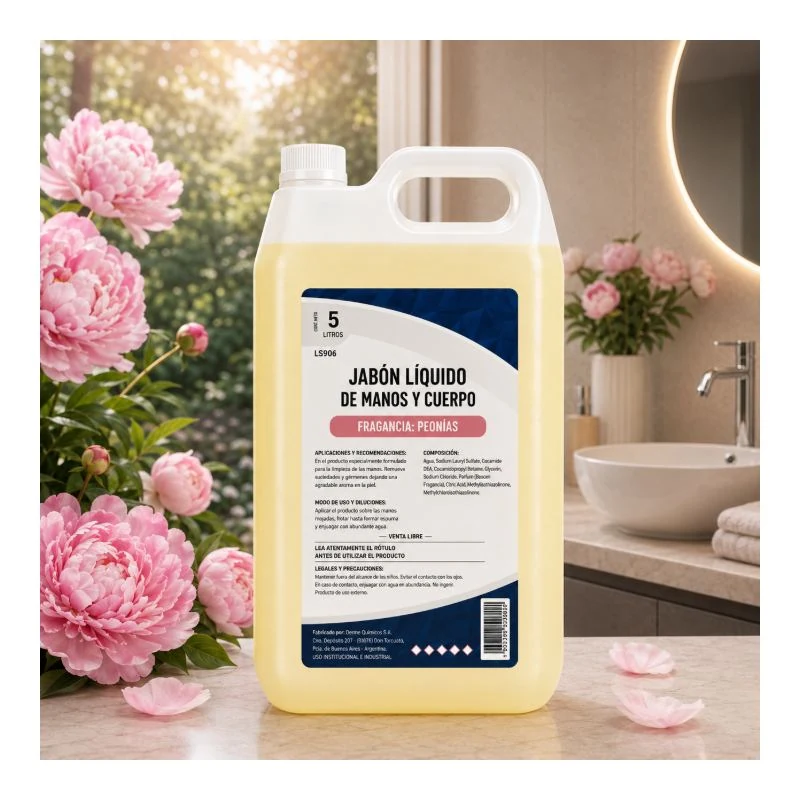 Jabón Líquido Manos y Cuerpo PEONIAS 5 Litros
