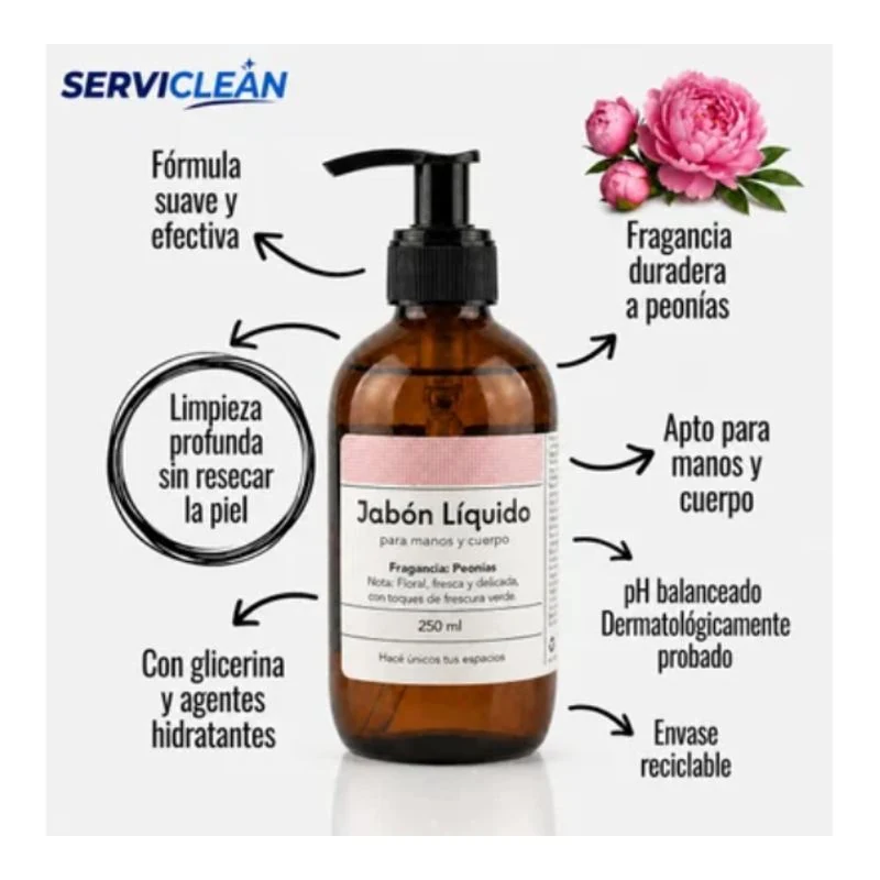 Jabón líquido manos y cuerpo PEONÍAS 250ml
