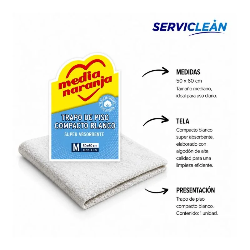 Trapo de piso BLANCO 50x60