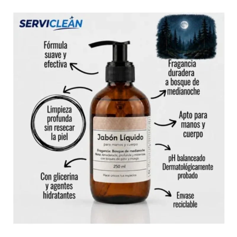 Jabón líquido manos y cuerpo BOSQUE DE MEDIANOCHE 250ml